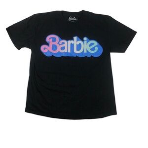 Barbie Logo Graphic T Shirt Black Pink Blue Extra Large XL